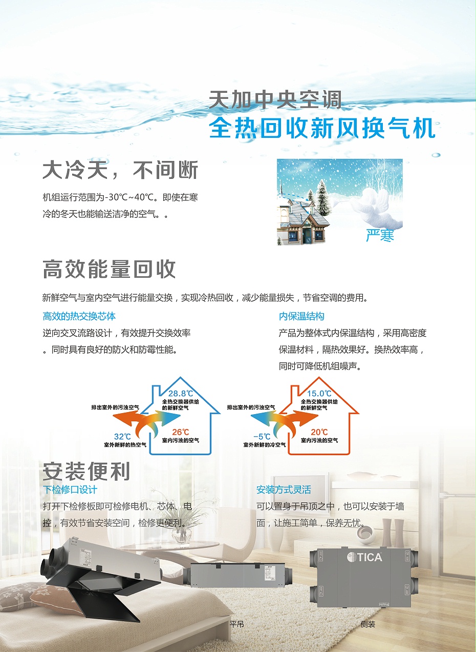 天加熱回收新風(fēng)機